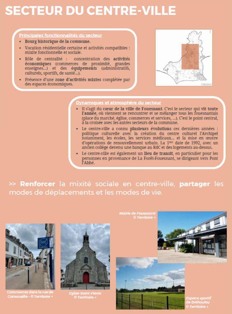 Extraits du plan guide de Fouesnant-les-Glénan par Territoire+.