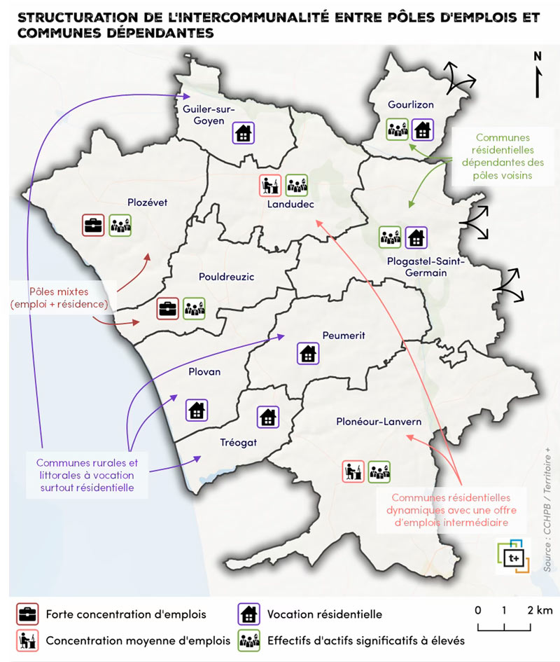 Cartographies réalisées dans le cadre du diagnostic du territoire de la Communauté de Communes du Haut Pays Bigouden par Territoire+.
