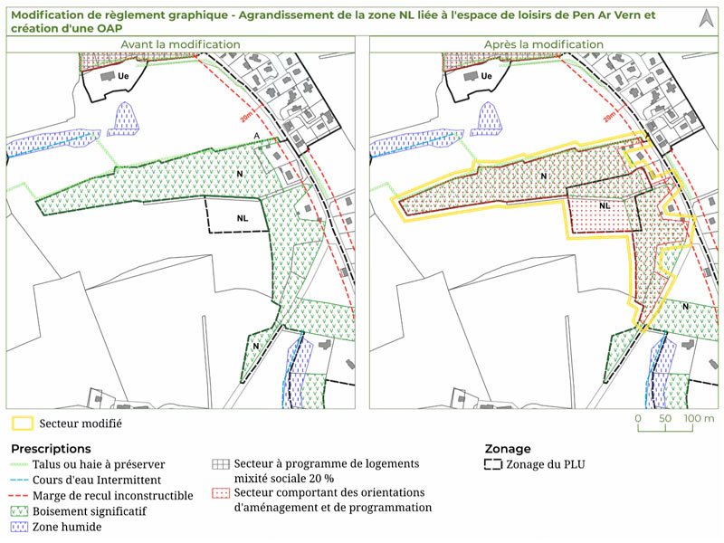 Extrait de la notice relative à la procédure de modification par Territoire+, PLU de Plogonnec.
