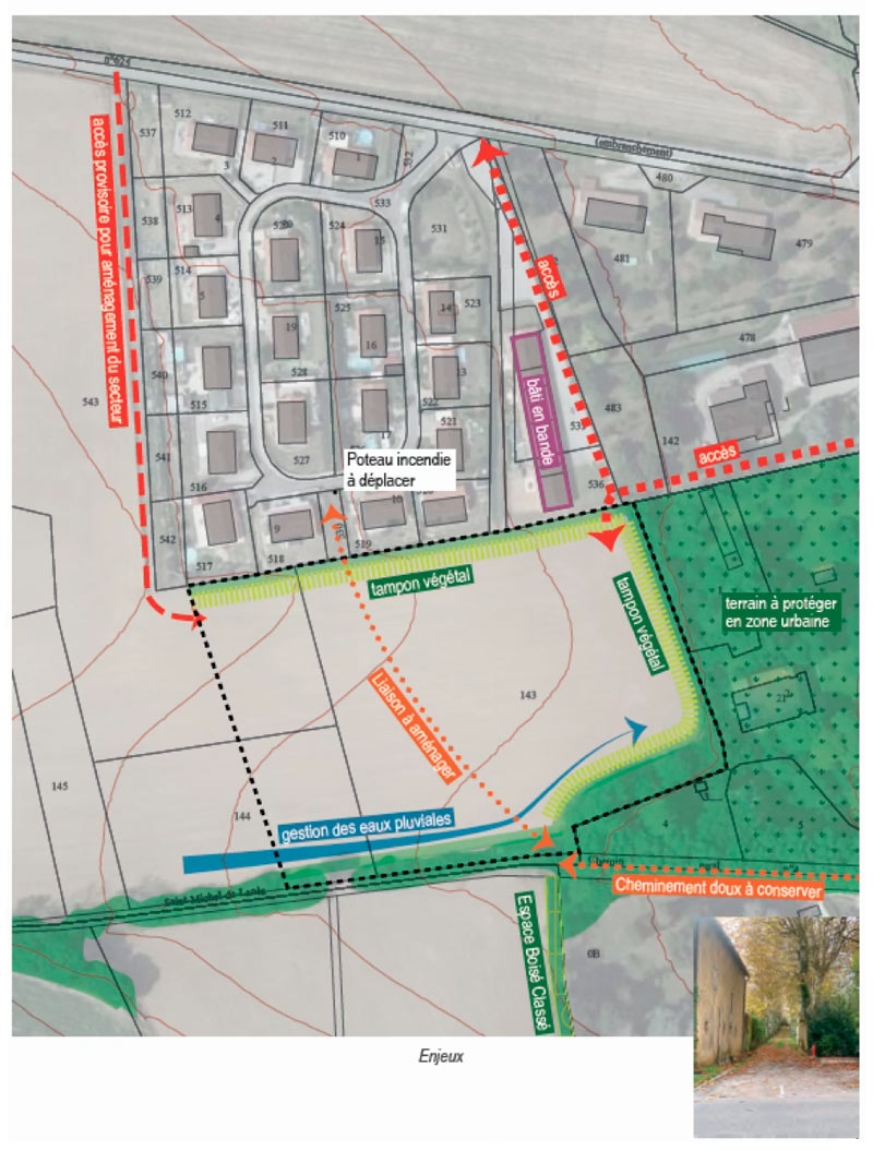PLU de Saint Michel de Lanès par Territoire+, enjeux du secteur.