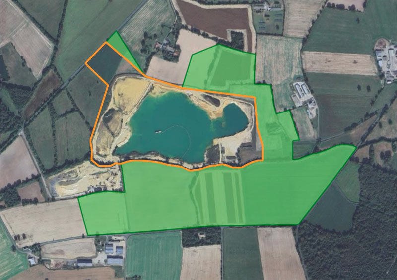 Localisation du site du projet d’extension de la carrière, PLU de la commune déléguée de Saint-Sulpice des Landes par Territoire+.